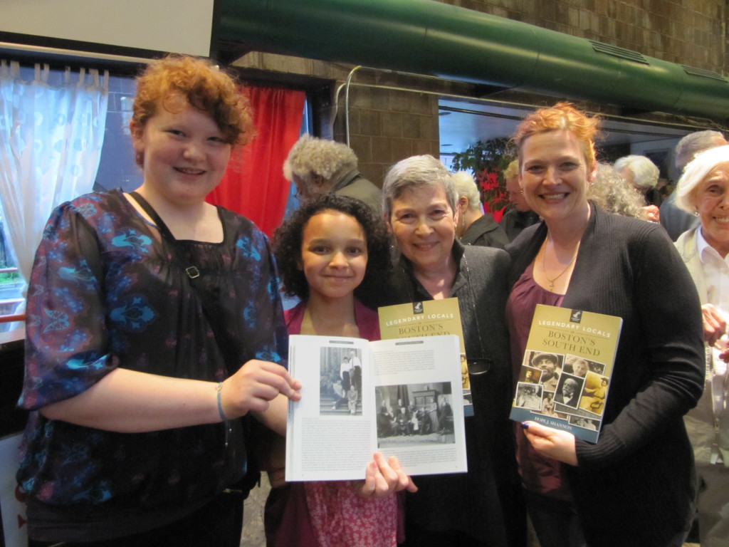 Three generations of the Hayes family pose at the launch of Legendary Locals of Boston's South End.